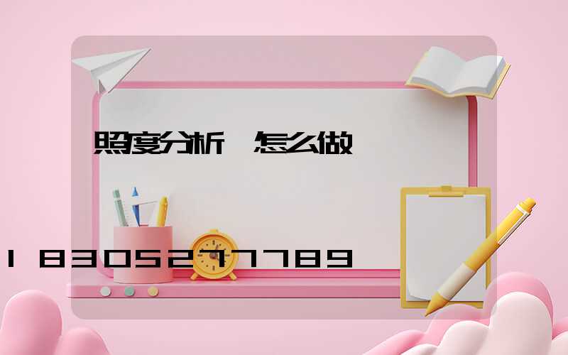 照度分析圖怎么做