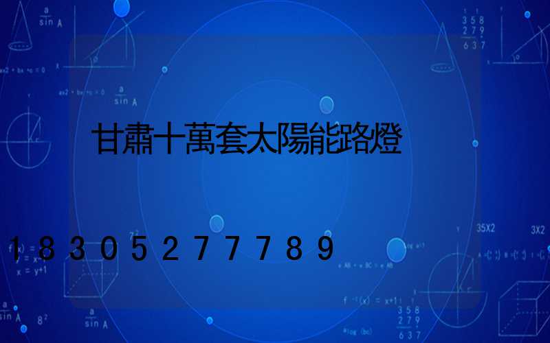 甘肅十萬套太陽能路燈