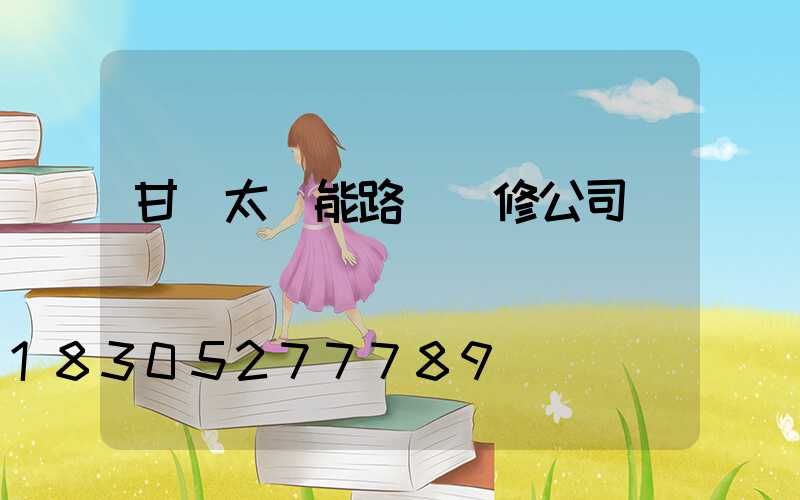 甘肅太陽能路燈維修公司