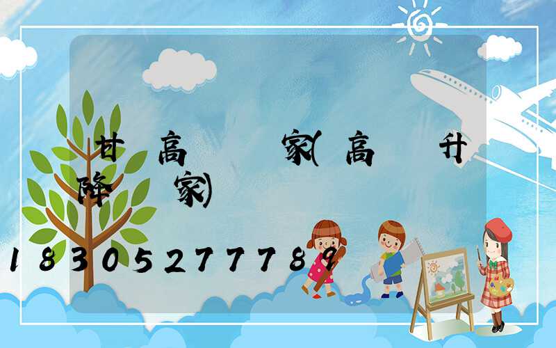 甘肅高桿燈廠家(高桿燈升降機廠家)
