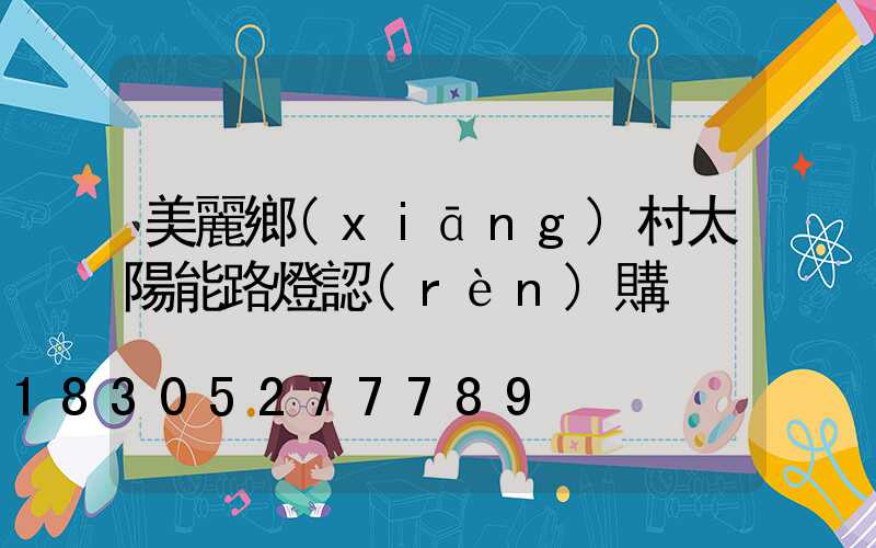 美麗鄉(xiāng)村太陽能路燈認(rèn)購