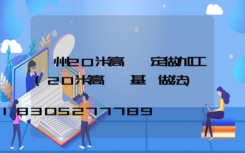 荊州20米高桿燈定做加工(20米高桿燈基礎做法)