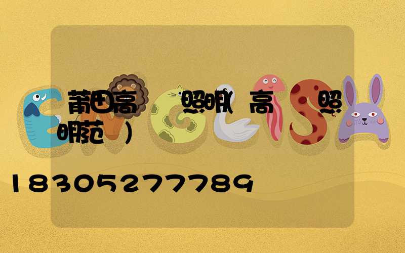 莆田高桿燈照明(高桿燈照明范圍)