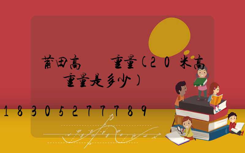 莆田高桿燈重量(20米高桿燈重量是多少)