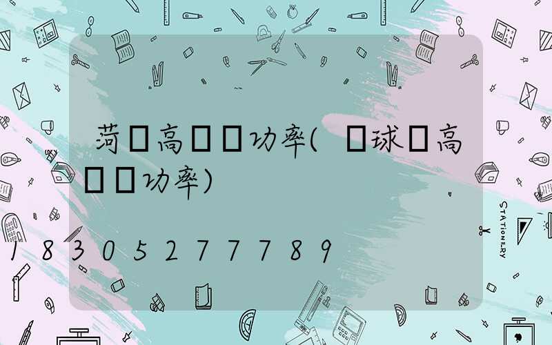 菏澤高桿燈功率(籃球場高桿燈功率)
