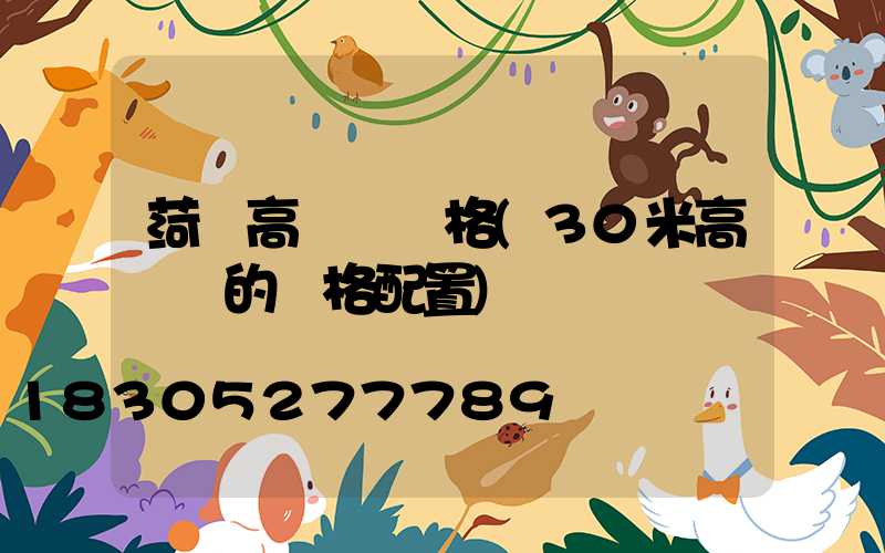 菏澤高桿燈規格(30米高桿燈的規格配置)