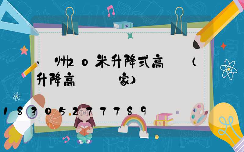 蘭州20米升降式高桿燈(升降高桿燈廠家)