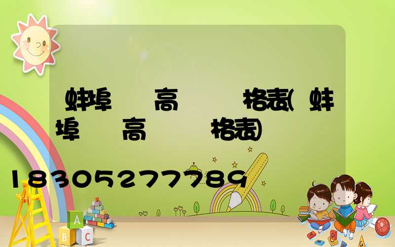 蚌埠鋰電高桿燈價格表(蚌埠鋰電高桿燈價格表)