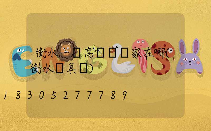 衡水一體高桿燈廠家在哪(衡水燈具廠)