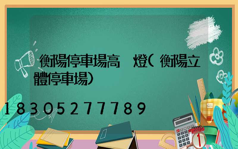 衡陽停車場高桿燈(衡陽立體停車場)