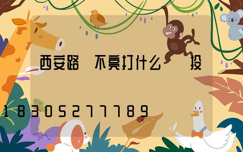 西安路燈不亮打什么電話投訴