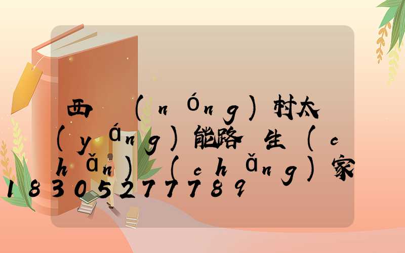西寧農(nóng)村太陽(yáng)能路燈生產(chǎn)廠(chǎng)家