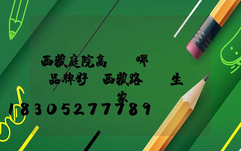 西藏庭院高桿燈哪個(gè)品牌好(西藏路燈桿生產(chǎn)廠家)