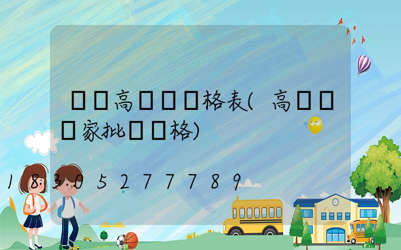 資陽高桿燈價格表(高桿燈廠家批發價格)