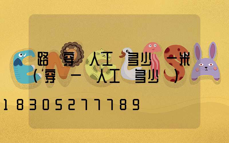 路燈穿線人工費多少錢一米(穿線一戶人工費多少錢)