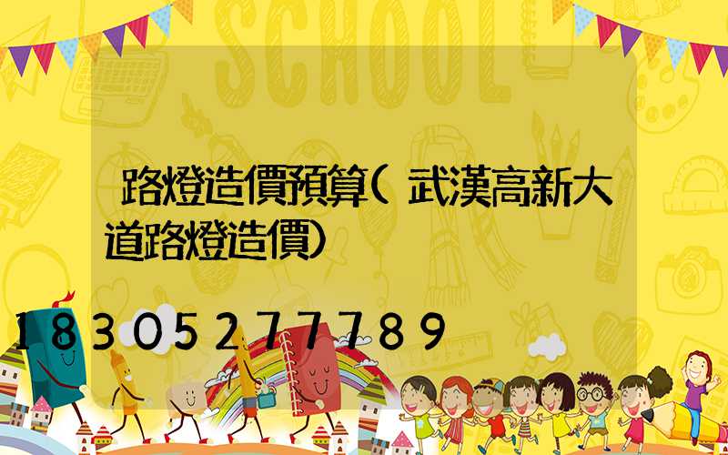 路燈造價預算(武漢高新大道路燈造價)