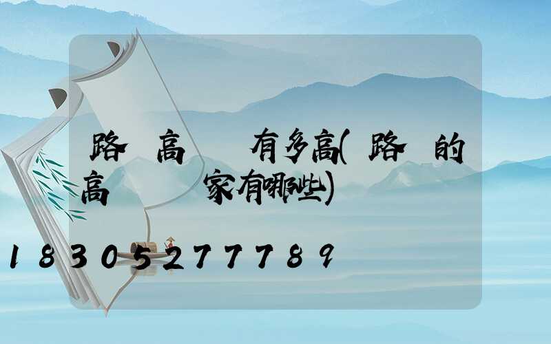 路邊高桿燈有多高(路邊的高桿燈廠家有哪些)