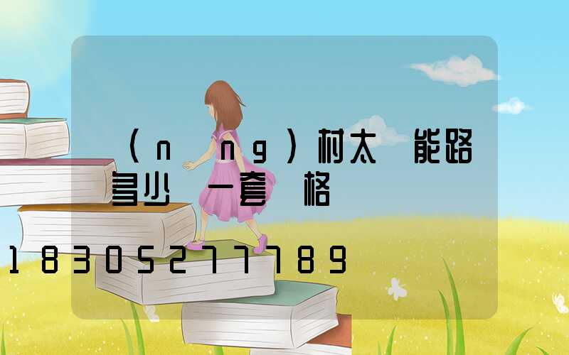 農(nóng)村太陽能路燈多少錢一套價格