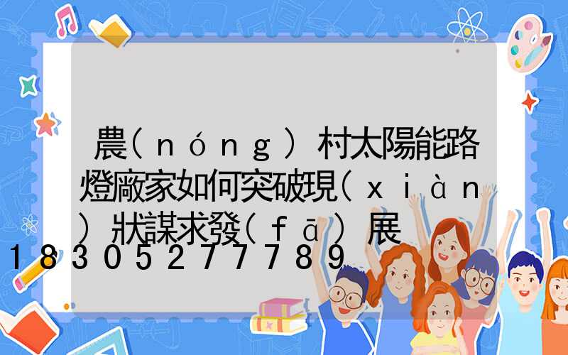 農(nóng)村太陽能路燈廠家如何突破現(xiàn)狀謀求發(fā)展