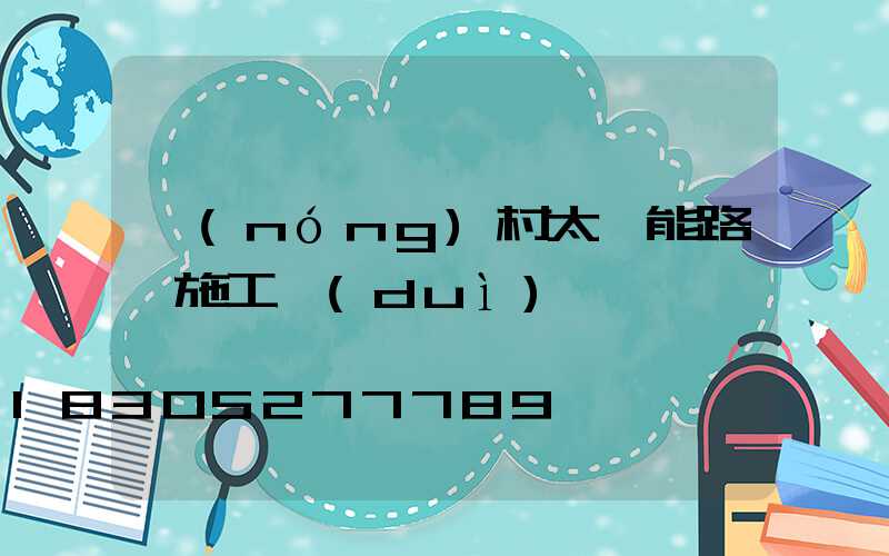 農(nóng)村太陽能路燈施工隊(duì)