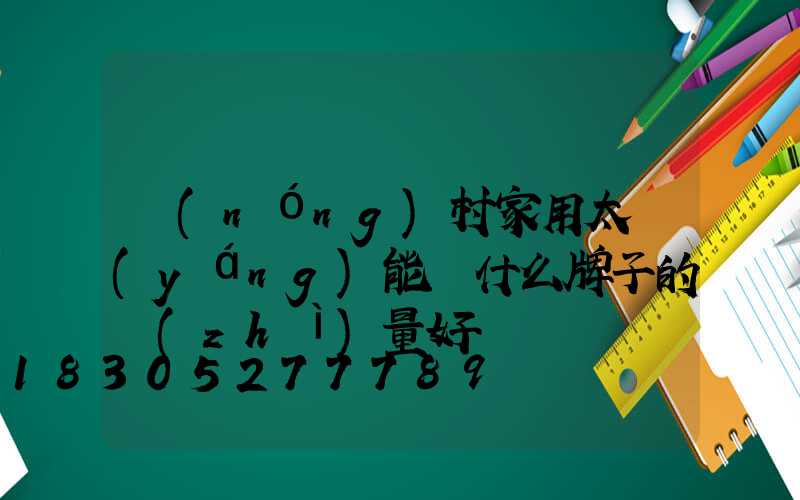 農(nóng)村家用太陽(yáng)能燈什么牌子的質(zhì)量好
