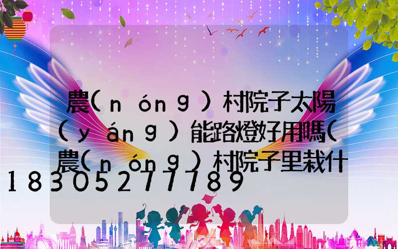 農(nóng)村院子太陽(yáng)能路燈好用嗎(農(nóng)村院子里栽什么樹最好)