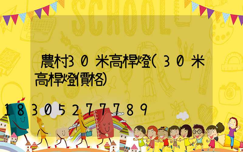 農村30米高桿燈(30米高桿燈價格)
