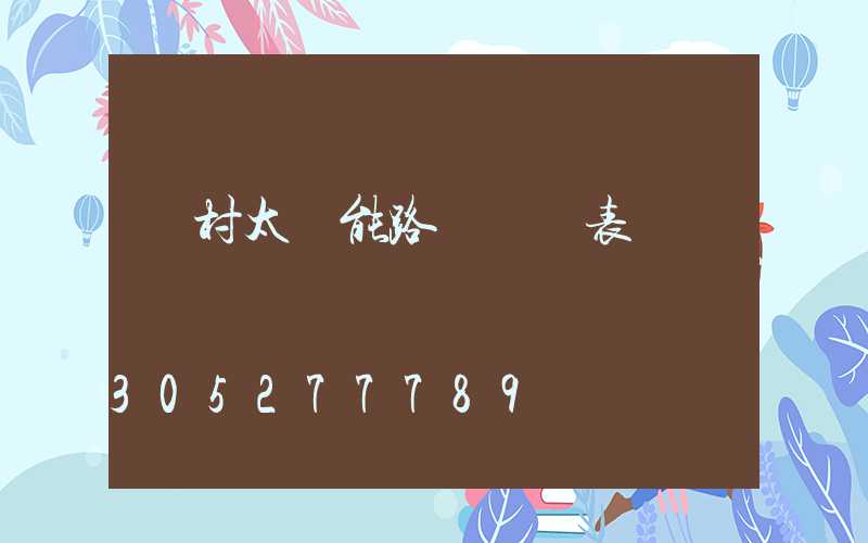 農村太陽能路燈報價表