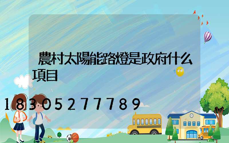 農村太陽能路燈是政府什么項目