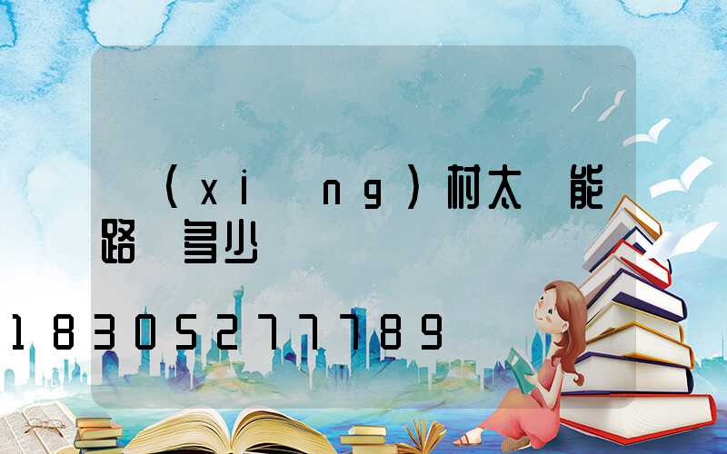 鄉(xiāng)村太陽能路燈多少錢