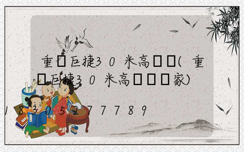 重慶巨捷30米高桿燈(重慶巨捷30米高桿燈廠家)