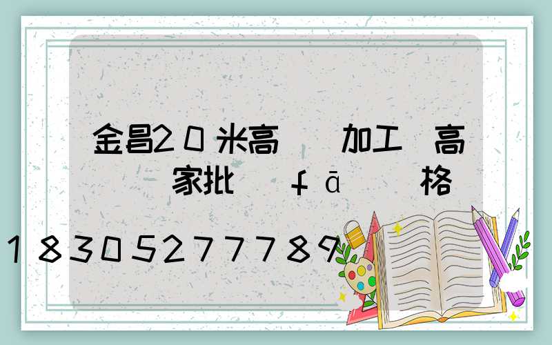 金昌20米高桿燈加工(高桿燈廠家批發(fā)價格)