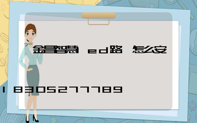 金昌智慧led路燈怎么安裝