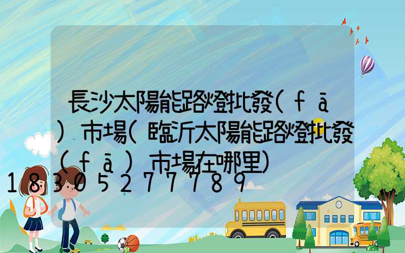 長沙太陽能路燈批發(fā)市場(臨沂太陽能路燈批發(fā)市場在哪里)