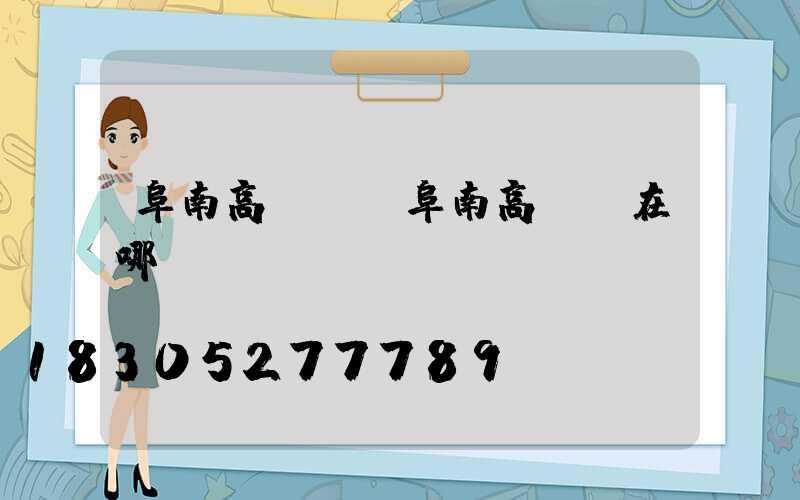 阜南高桿燈(阜南高桿燈在哪)