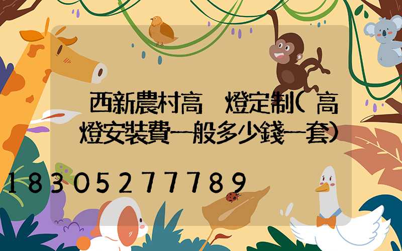 陜西新農村高桿燈定制(高桿燈安裝費一般多少錢一套)