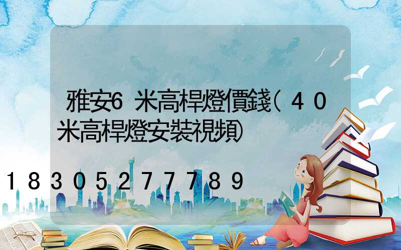 雅安6米高桿燈價錢(40米高桿燈安裝視頻)