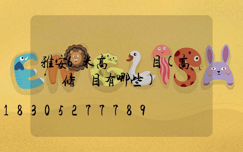 雅安6米高桿燈項目(高桿燈檢修項目有哪些)