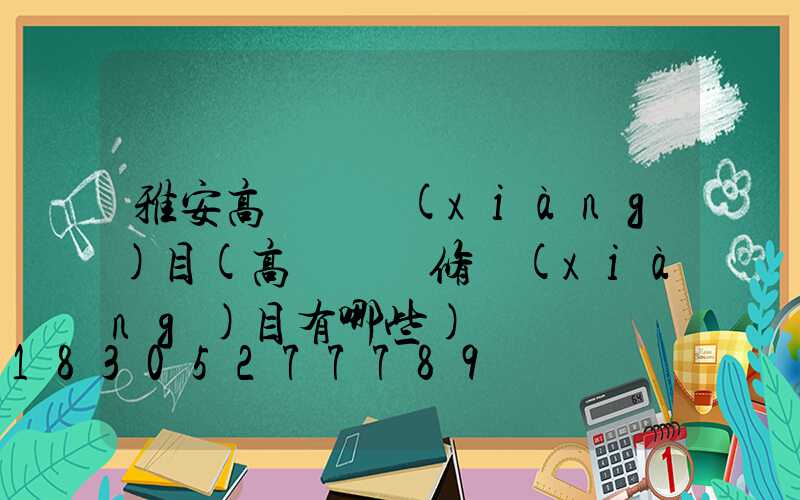 雅安高桿燈項(xiàng)目(高桿燈檢修項(xiàng)目有哪些)