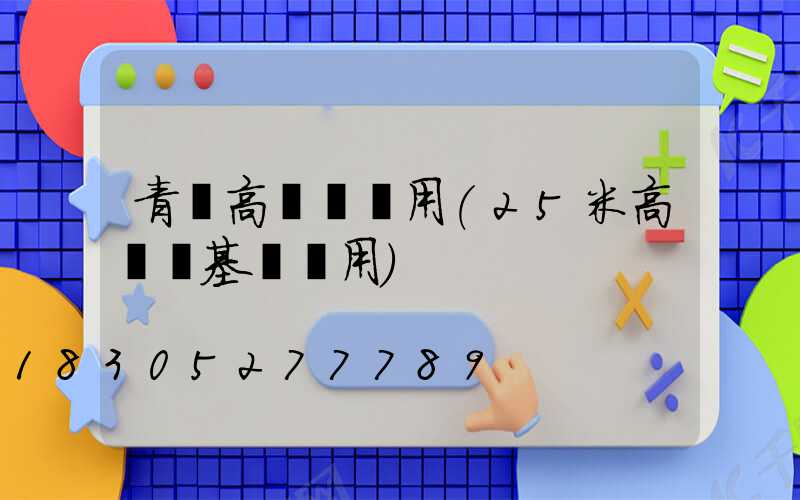 青島高桿燈費用(25米高桿燈基礎費用)