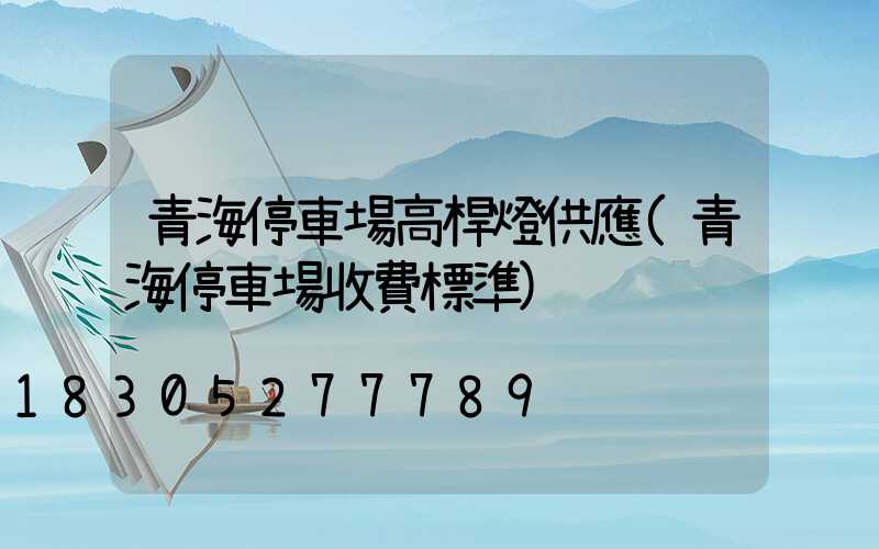 青海停車場高桿燈供應(青海停車場收費標準)