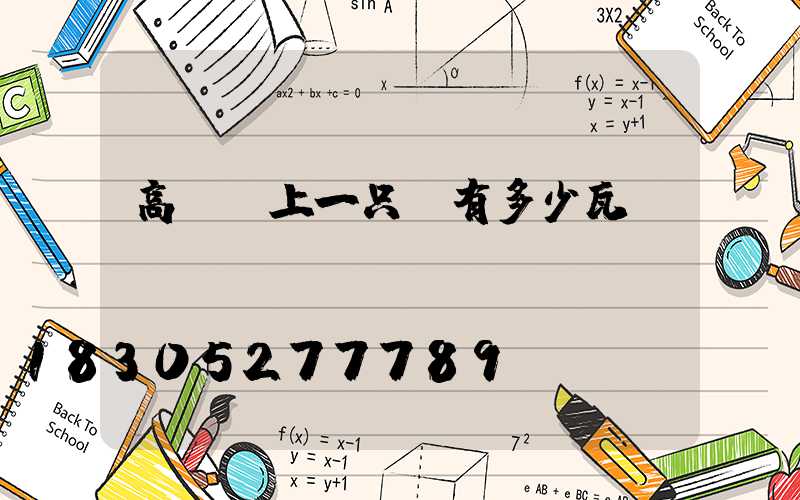 高桿燈上一只燈有多少瓦