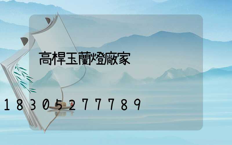 高桿玉蘭燈廠家