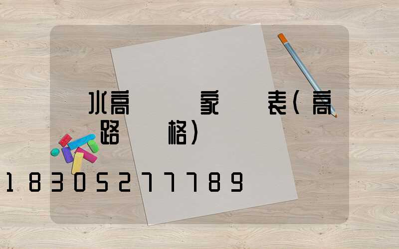 麗水高桿燈廠家報價表(高桿燈路燈價格)