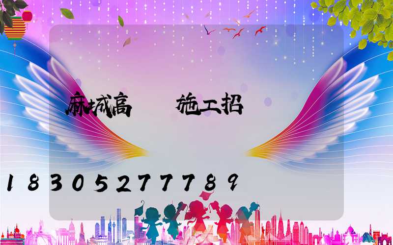 麻城高桿燈施工招標