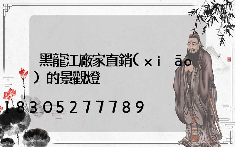 黑龍江廠家直銷(xiāo)的景觀燈